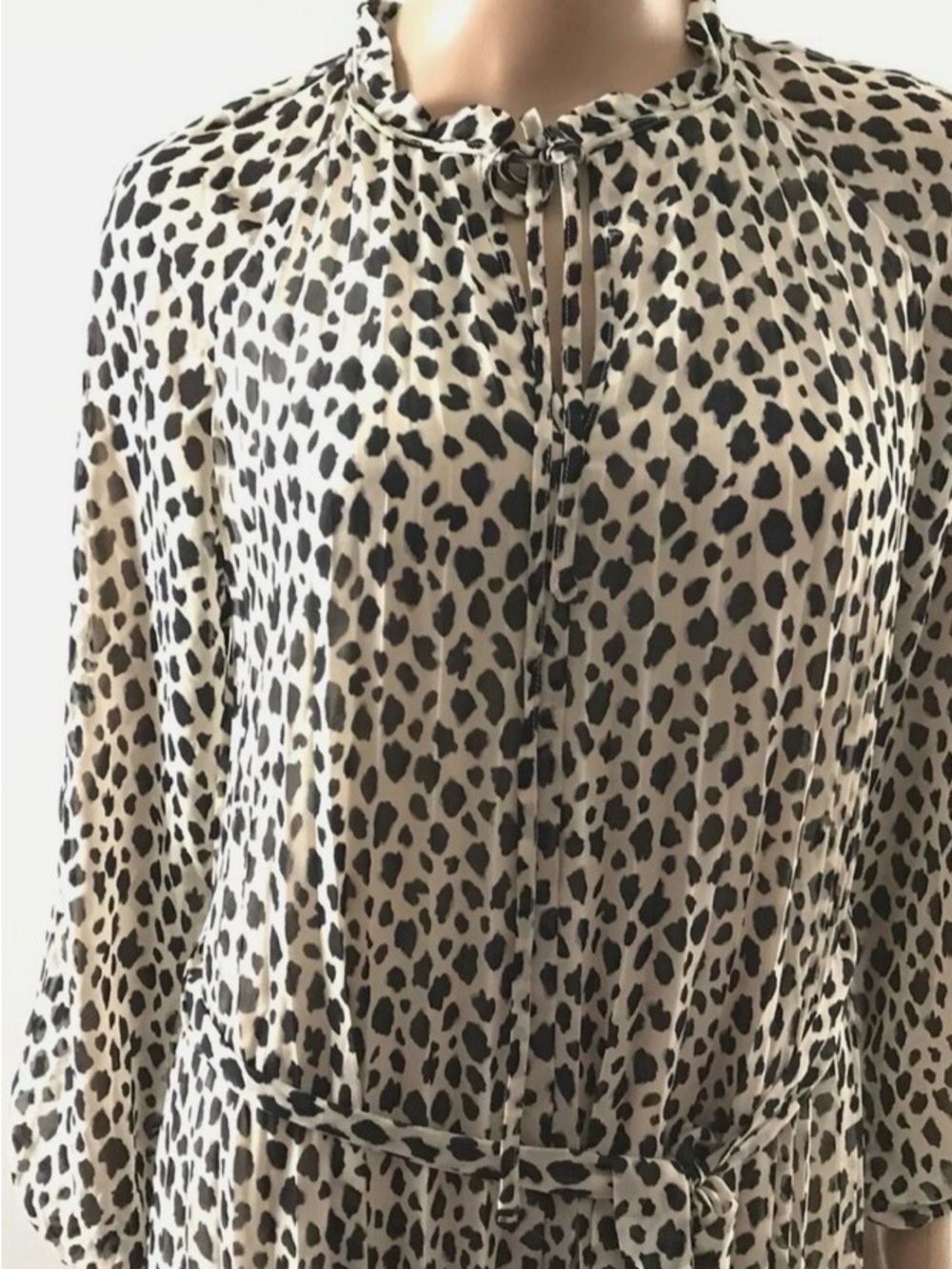 Ann Taylor Ocelot Print Pleated Dress - Picture 3 of 5